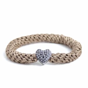 Charmz beige hart zilver